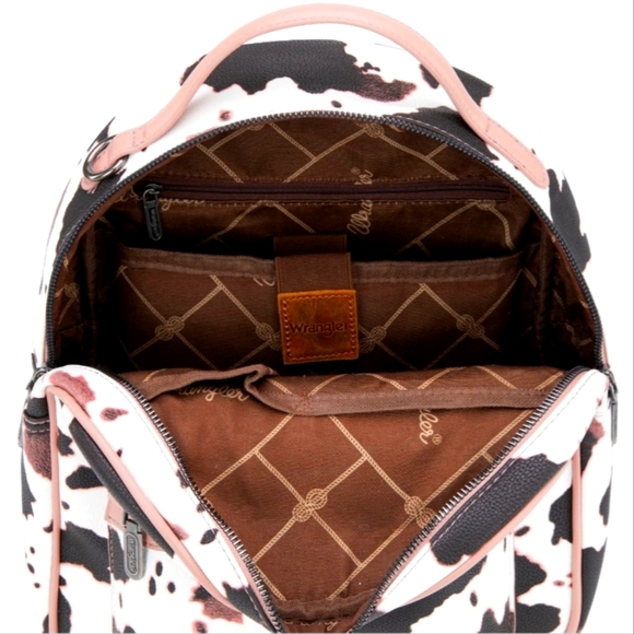 Wrangler Cow Print Backpack With Coin Pouch - Pink - Picture 7 of 7